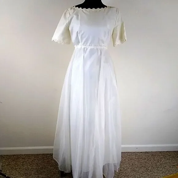 VTG Christine Gowns Panorama City California Wedding W Dress Sz 10 Ivory Color - Picture 2 of 16